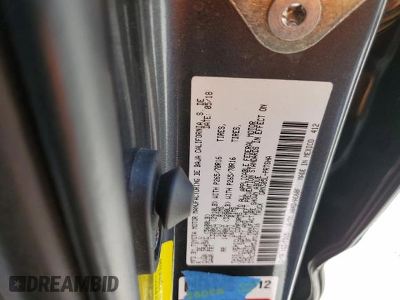 2018 Toyota Tacoma SR with VIN 3TMCZ5AN5JM162716, listed as a Copart auction lot 56479985 with 71,627 mi miles and Salvage Title. Bid and sale history available at DreamBid. Image 13.
