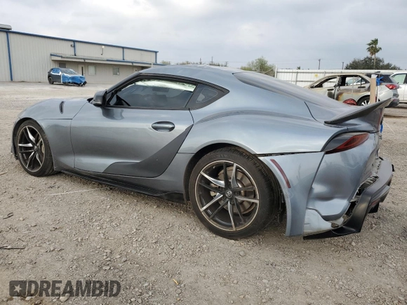 2021 Toyota GR Supra 3.0 with VIN WZ1DB0C00MW045841, listed as a Copart auction lot 47755165 with 0 mi miles and Salvage Title. Bid and sale history available at carsss.com. Image 2.