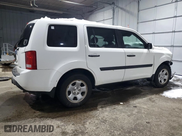 2015 Honda Pilot LX with VIN 5FNYF4H27FB042691, listed as a Copart auction lot 45349335 with 156,697 mi miles and Salvage Title. Bid and sale history available at DreamBid. Image 3.
