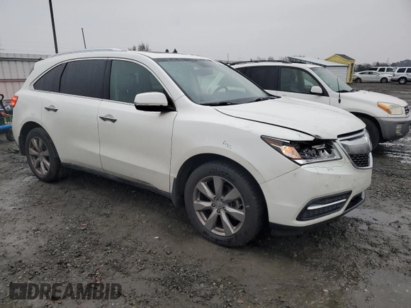 2014 Acura MDX Advance with VIN 5FRYD3H88EB019163, listed as a Copart auction lot 43661515 with 188,065 mi miles and Salvage title. Bid and sale history available at DreamBid. Image 4.