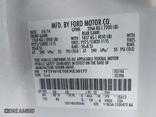 2014 Ford F-150 XL with VIN 1FTFW1ET6EKE38177, listed as a IAAI auction lot 41290864 with 194,787 mi miles. Bid and sale history available at carsss.com. Image 9.