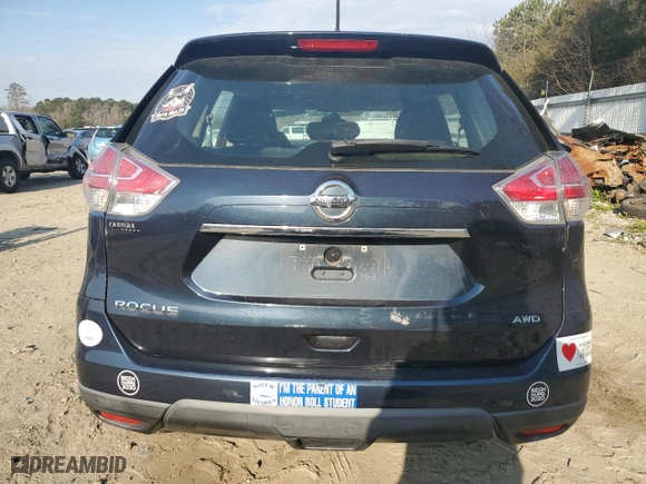 2016 Nissan Rogue S with VIN KNMAT2MV6GP670344, listed as a Copart auction lot 50299805 with 186,850 mi miles and Salvage Title. Bid and sale history available at carsss.com. Image 6.