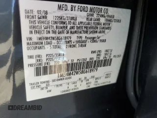 2008 Mercury Sable Premier z VIN 1MEHM42W58G618979, wystawiony jako Copart lot #55401905 z przebiegiem 85 683 mil mil oraz Szkoda całkowita • Salvage title. Historia ofert i sprzedaży dostępna na DreamBid. Obrazek 12.