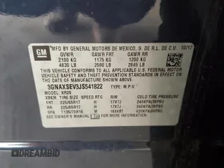 2018 Chevrolet Equinox LT z VIN 3GNAXSEV3JS541822, wystawiony jako Copart lot #55681515 z przebiegiem 107 733 mil mil oraz Szkoda całkowita • Salvage title. Historia ofert i sprzedaży dostępna na DreamBid. Obrazek 14.