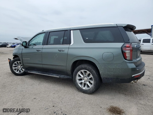 2023 Chevrolet Suburban Premier with VIN 1GNSCFKD8PR476982, listed as a Copart auction lot 46485075 with 47,447 mi miles and Salvage Title. Bid and sale history available at carsss.com. Image 2.