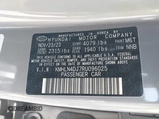 2024 Hyundai Elantra Limited z VIN KMHLN4DJ7RU096025, wystawiony jako IAAI lot #42392773 z przebiegiem 11 616 mil mil oraz . Historia ofert i sprzedaży dostępna na DreamBid. Obrazek 9.