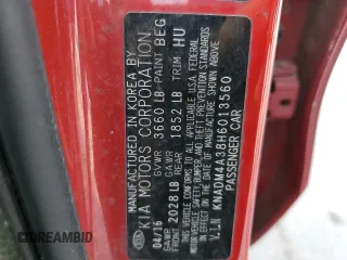 2017 Kia Rio LX z VIN KNADM4A38H6013560, wystawiony jako Copart lot #66905094 z przebiegiem 239 774 mil mil oraz Szkody całkowita. Historia ofert i sprzedaży dostępna na DreamBid. Obrazek 15.