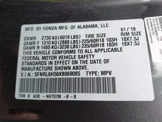 2019 Honda Odyssey EX with VIN 5FNRL6H56KB069085, listed as a IAAI auction lot 41923928 with 96,331 mi miles. Bid and sale history available at carsss.com. Image 9.