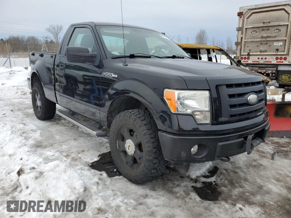 2009 Ford F-150 STX with VIN 1FTRF04W49KB36525, listed as a Copart auction lot 47117575 with 106,291 mi miles and Salvage title. Bid and sale history available at DreamBid. Image 4.