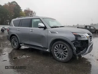 2023 Nissan Armada Platinum with VIN JN8AY2DB9P9835660, listed as a Copart auction lot 81040034 with 11,948 mi miles and Salvage Title. Bid and sale history available at carsss.com. Image 4.