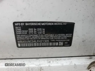 2020 BMW 3 Series M340i xDrive with VIN WBA5U9C04LFH21305, listed as a Copart auction lot 87074524 with 113,784 mi miles and Salvage Title. Bid and sale history available at DreamBid. Image 14.