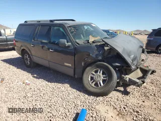 2007 Ford Expedition EL XLT with VIN 1FMFK15577LA48047, listed as a Copart auction lot 76559584 with 0 mi miles and Salvage Title. Bid and sale history available at carsss.com. Image 4.