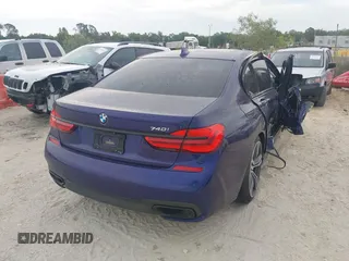 2018 BMW 7 Series 740i with VIN WBA7E2C58JB216314, listed as a IAAI auction lot 41867480 with 62,678 mi miles. Bid and sale history available at carsss.com. Image 4.