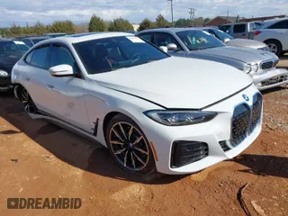 2023 BMW i4 eDrive40 with VIN WBY73AW08PFN72118, listed as a IAAI auction lot 41849570 with 27,118 mi miles. Bid and sale history available at carsss.com. Image 1.