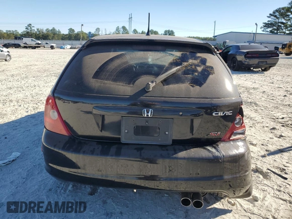 2002 Honda Civic Si with VIN SHHEP335X2U311044, listed as a Copart auction lot 75823094 with 216,126 mi miles and Salvage Title. Bid and sale history available at DreamBid. Image 6.