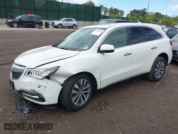 2016 Acura MDX Technology z VIN 5FRYD4H47GB040270, wystawiony jako IAAI lot #42196645 z przebiegiem 72 100 mil mil oraz . Historia ofert i sprzedaży dostępna na DreamBid. Obrazek 2.