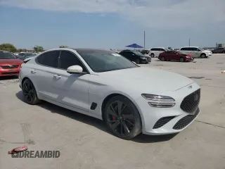 2022 Genesis G70 3.3T with VIN KMTG54TE7NU085709, listed as a Copart auction lot 75256984 with 26,468 mi miles and Clean Title. Bid and sale history available at carsss.com. Image 4.