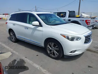 2013 Infiniti JX35 z VIN 5N1AL0MM0DC308522, wystawiony jako IAAI lot #42497631 z przebiegiem 181 935 mil mil oraz . Historia ofert i sprzedaży dostępna na DreamBid. Obrazek 1.