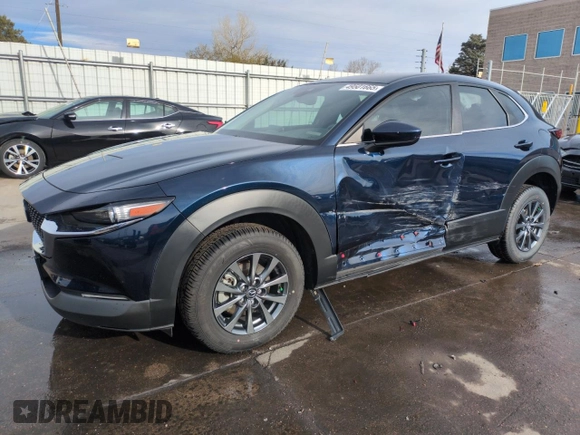2021 Mazda CX-30 S with VIN 3MVDMBAL0MM252715, listed as a Copart auction lot 49501665 with 45,345 mi miles and Salvage Title. Bid and sale history available at carsss.com. Image 1.