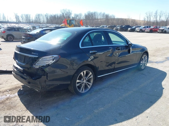 2017 Mercedes-Benz C 300 with VIN 55SWF4KB7HU184461, listed as a IAAI auction lot 41761593 with 55,161 mi miles and . Bid and sale history available at carsss.com. Image 4.