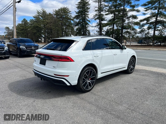 2019 Audi Q8 Premium Plus with VIN WA1EVAF17KD039090, listed as a Copart auction lot 53704905 with 79,894 mi miles and Clean Title. Bid and sale history available at carsss.com. Image 4.