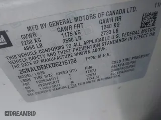 2013 Chevrolet Equinox LT with VIN 2GNALDEKXD6215158, listed as a IAAI auction lot 41963016 with 122,123 mi miles. Bid and sale history available at carsss.com. Image 9.