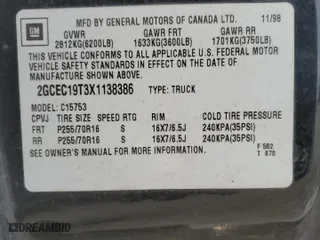 1999 Chevrolet Silverado 1500 LS with VIN 2GCEC19T3X1138386, listed as a Copart auction lot 41630275 with 124,217 mi miles and Salvage Title. Bid and sale history available at carsss.com. Image 12.