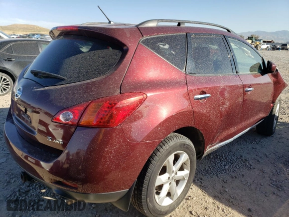 2009 Nissan Murano LE with VIN JN8AZ18W09W106567, listed as a Copart auction lot 73054083 with 0 mi miles and Salvage Title. Bid and sale history available at carsss.com. Image 3.