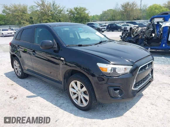 2015 Mitsubishi Outlander Sport ES with VIN 4A4AR3AUXFE042077, listed as a IAAI auction lot 42001461 with 157,545 mi miles. Bid and sale history available at carsss.com. Image 1.
