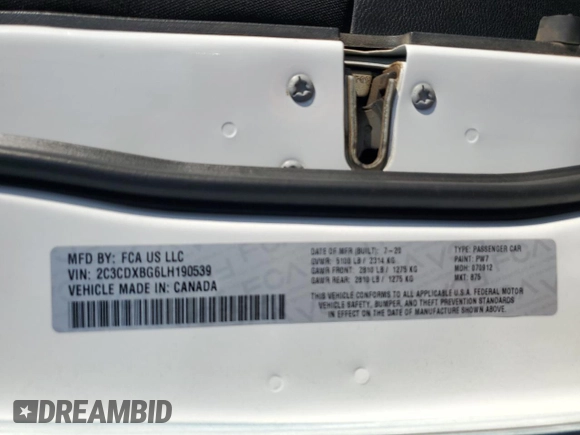 2020 Dodge Charger SXT with VIN 2C3CDXBG6LH190539, listed as a Copart auction lot 77913344 with 70,904 mi miles and Clean title. Bid and sale history available at DreamBid. Image 14.