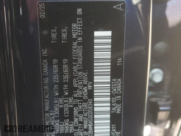 2025 Lexus RX 350 с VIN 2T2BAMBA5SC058340, выставлен на аукционе Copart как лот 56128745 с пробегом 2 474 миль миль и Списание • Salvage title. История ставок и продаж доступна на DreamBid. Изображение 13.