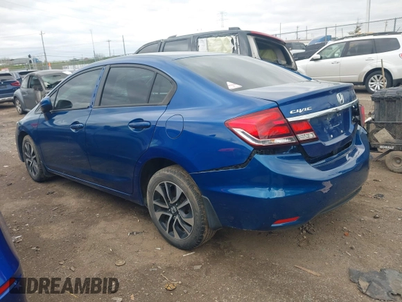 2015 Honda Civic Sedan EX with VIN 19XFB2F84FE020443, listed as a IAAI auction lot 42030422 with Not Provided miles. Bid and sale history available at carsss.com. Image 3.