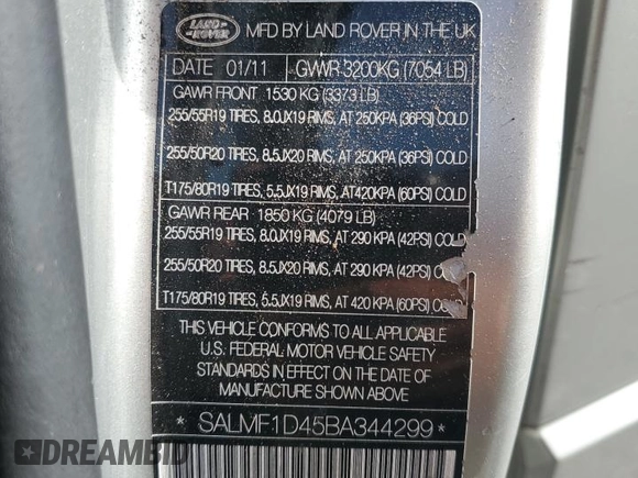2011 Land Rover Range Rover HSE Lux с VIN SALMF1D45BA344299, выставлен на аукционе Copart как лот 60876685 с пробегом 203 747 миль миль и Списание • Salvage title. История ставок и продаж доступна на DreamBid. Изображение 12.