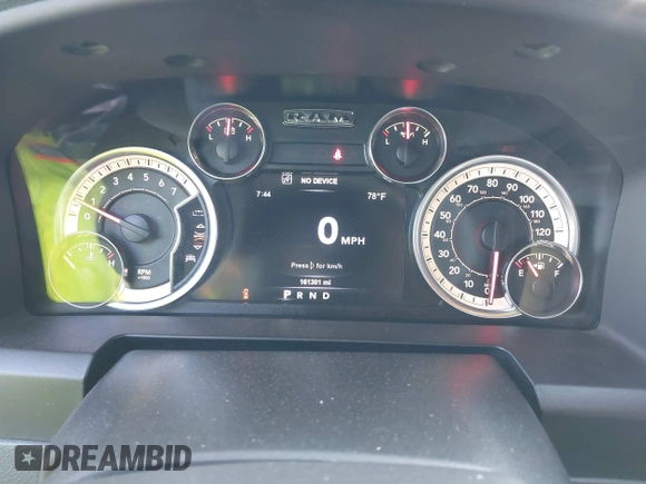 2017 Ram 1500 Big Horn with VIN 3C6RR6LT1HG640531, listed as a IAAI auction lot 42411444 with 161,301 mi miles and . Bid and sale history available at DreamBid. Image 7.