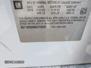 2016 Chevrolet Impala LT with VIN 2G1105SA6G9179208, listed as a IAAI auction lot 42514071 with 86,012 mi miles and . Bid and sale history available at DreamBid. Image 9.