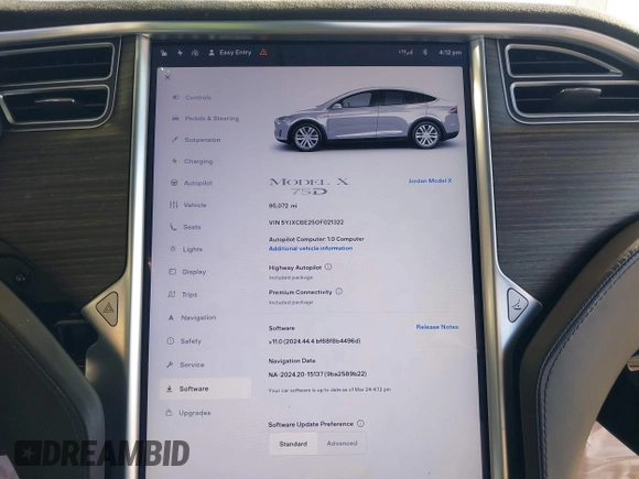 2016 Tesla Model X 70D z VIN 5YJXCBE25GF021322, wystawiony jako IAAI lot #41866368 z przebiegiem 95 072 mil mil oraz . Historia ofert i sprzedaży dostępna na DreamBid. Obrazek 7.