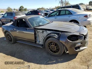 2017 FIAT 124 Spider Classica with VIN JC1NFAEK3H0102762, listed as a Copart auction lot 77466204 with 26,600 mi miles and Salvage title. Bid and sale history available at DreamBid. Image 4.