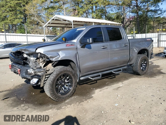 2020 Chevrolet Silverado 1500 Custom Trail Boss with VIN 3GCPYCEF5LG282805, listed as a Copart auction lot 50060805 with 119,379 mi miles and Salvage Title. Bid and sale history available at DreamBid. Image 1.