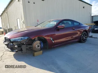 2020 BMW 8 Series 840i with VIN WBAAE2C05LCD13691, listed as a Copart auction lot 72885664 with 28,107 mi miles and Salvage Title. Bid and sale history available at carsss.com. Image 1.