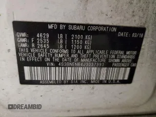 2018 Subaru Legacy Limited with VIN 4S3BNEN64J3037993, listed as a Copart auction lot 46683545 with 38,331 mi miles and Salvage Title. Bid and sale history available at carsss.com. Image 13.