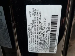2023 Honda Pilot Sport with VIN 5FNYG1H32PB047626, listed as a Copart auction lot 60629314 with 0 mi miles and Salvage Title. Bid and sale history available at carsss.com. Image 12.