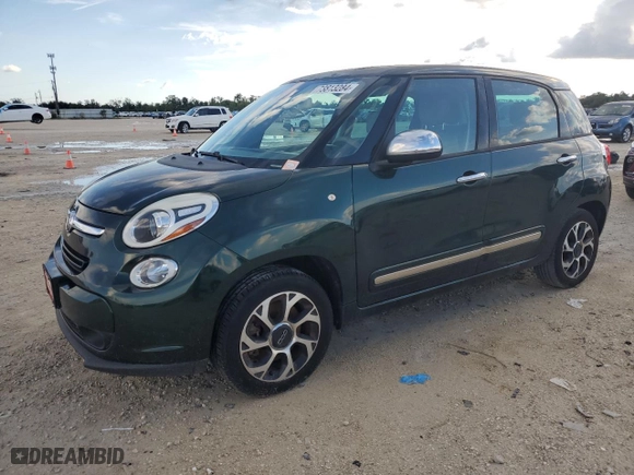 2014 FIAT 500L Lounge with VIN ZFBCFACH3EZ022146, listed as a Copart auction lot 73813284 with 107,830 mi miles and Salvage Title. Bid and sale history available at carsss.com. Image 1.