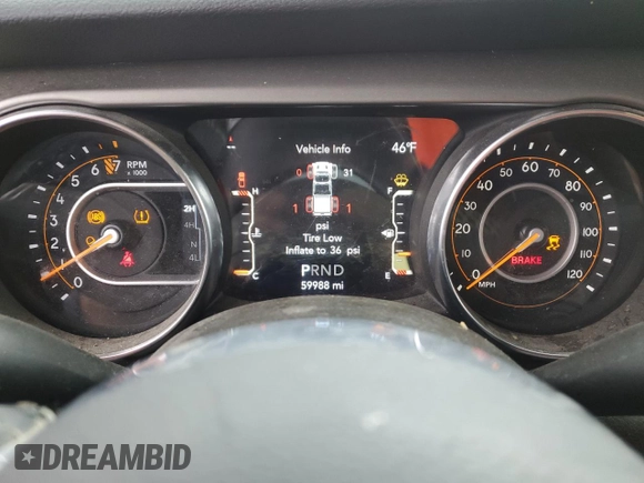 2020 Jeep Gladiator Sport S z VIN 1C6HJTAG2LL120101, wystawiony jako Copart lot #47842005 z przebiegiem 59 988 mil mil oraz Szkoda całkowita • Salvage title. Historia ofert i sprzedaży dostępna na DreamBid. Obrazek 9.