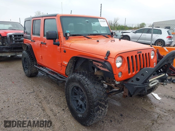 2015 Jeep Wrangler Unlimited Sahara with VIN 1C4BJWEG6FL603265, listed as a IAAI auction lot 41956606 with 70,983 mi miles. Bid and sale history available at carsss.com. Image 1.