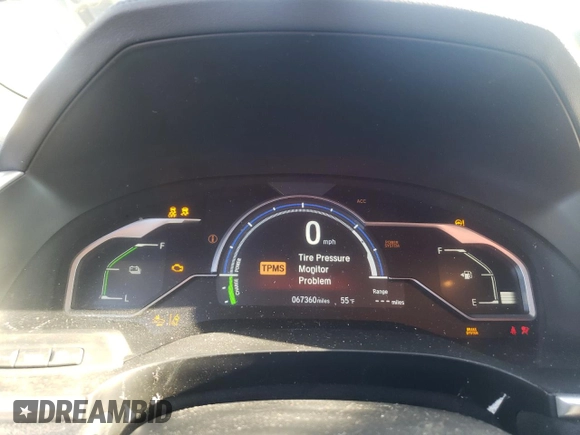 2018 Honda Clarity Plug-In Hybrid Touring with VIN JHMZC5F35JC012477, listed as a Copart auction lot 75708683 with 67,360 mi miles and Salvage Title. Bid and sale history available at carsss.com. Image 9.