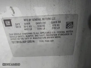 2014 Chevrolet Malibu LS with VIN 1G11B5SL0EF128514, listed as a IAAI auction lot 41927741 with 237,909 mi miles. Bid and sale history available at carsss.com. Image 9.