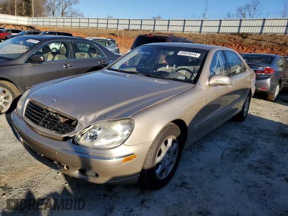 2002 Mercedes-Benz S-Class 4.3L with VIN WDBNG70J32A289860, listed as a Copart auction lot 85976544 with 129,617 mi miles and Salvage Title. Bid and sale history available at carsss.com. Image 1.