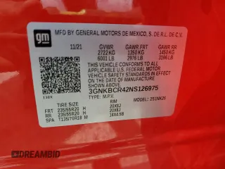 2022 Chevrolet Blazer LT with VIN 3GNKBCR42NS126975, listed as a Copart auction lot 62100955 with 23,791 mi miles and Clean title. Bid and sale history available at DreamBid. Image 13.