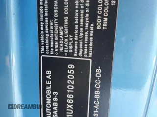 2006 Saab 9-3 Aero z VIN YS3FH71UX66102059, wystawiony jako Copart lot #76634514 z przebiegiem 163 530 mil mil oraz Szkoda całkowita • Salvage title. Historia ofert i sprzedaży dostępna na DreamBid. Obrazek 13.