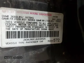 2004 Mitsubishi Lancer OZ-Rally with VIN JA3AJ86E14U048526, listed as a Copart auction lot 49844515 with 230,574 mi miles and Salvage Title. Bid and sale history available at carsss.com. Image 12.